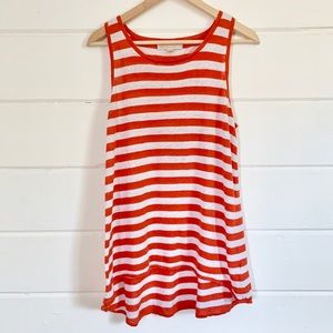 Michael Kors Striped Knit White & Orange Shirt